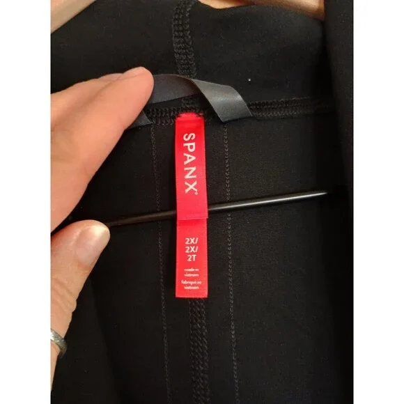 SPANX Womens Jacket Drape Front Ponte Fabric Black Size 2X Cardigan - Picture 5 of 9